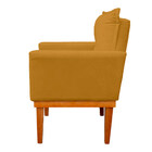 Kit 2 Poltrona Decorativa Duda Com Base De Madeira Para Sala