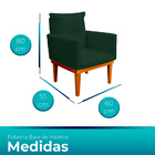 Kit 2 Poltrona Decorativa Duda Com Base De Madeira Para Sala