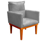 Kit 2 Poltrona Decorativa Duda Com Base De Madeira Para Sala