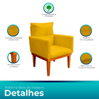 Kit 2 Poltrona Decorativa Duda Com Base De Madeira Para Sala