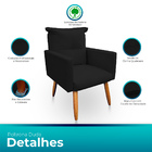 Kit 2 Poltrona Decorativa Duda Com Puff New Para Sala E Quart