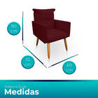 Kit 2 Poltrona Decorativa Duda Para Sala E Quarto Suede Bordo