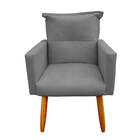 Kit 2 Poltrona Decorativa Duda Para Sala E Quarto Suede Cinza