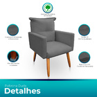 Kit 2 Poltrona Decorativa Duda Para Sala E Quarto Suede Cinza