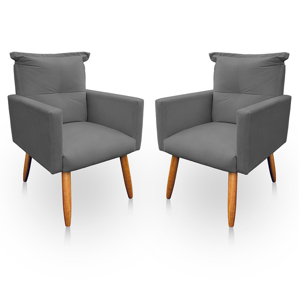 Kit 2 Poltrona Decorativa Duda Para Sala E Quarto Suede - Jyl