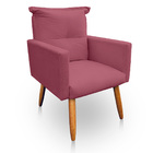 Kit 2 Poltrona Decorativa Duda Para Sala E Quarto Suede Rose-