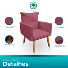 Kit 2 Poltrona Decorativa Duda Para Sala E Quarto Suede Rose-