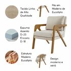 Kit 2 Poltrona Decorativa E Puff Sala Moderno Escritório Dora