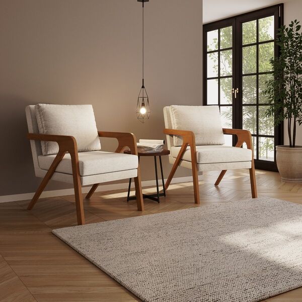 Kit 2 Poltrona Decorativa Moderna Sala Escritório França Linh