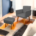 Kit 2 Poltrona Decorativa Nina Com Puff New Para Sala E Quart