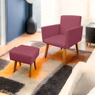 Kit 2 Poltrona Decorativa Nina Com Puff New Para Sala E Quart