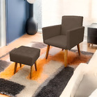 Kit 2 Poltrona Decorativa Nina Com Puff New Para Sala E Quart