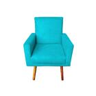 Kit 2 Poltrona Decorativa Nina Com Rodapé Suede Turquesa