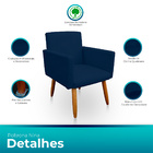 Kit 2 Poltrona Decorativa Nina Para Sala E Quarto Suede Azul-