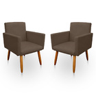 Kit 2 Poltrona Decorativa Nina Para Sala E Quarto Suede Capuc