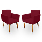 Kit 2 Poltrona Decorativa Nina Para Sala E Quarto Suede Verme