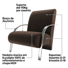 Kit 2 Poltrona Decorativa Olinda Para Sala Recepção Com Braço