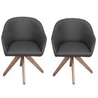 Kit 2 Poltrona Decorativa Olivia Base Giratória Corino Preto