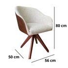 Kit 2 Poltrona Decorativa Olivia Base Giratória Linho Bege