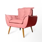 Kit 2 Poltrona Decorativa Opala Suede Rose Web Shop Moveis