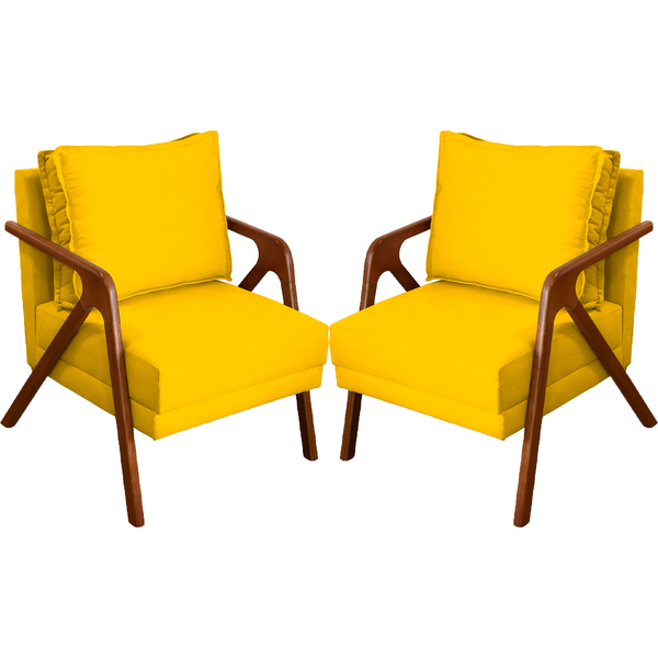 Kit 2 Poltrona Decorativa Para Sala Recepção Consultório Refo