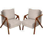 Kit 2 Poltrona Decorativa Para Sala Recepção Consultório Refo