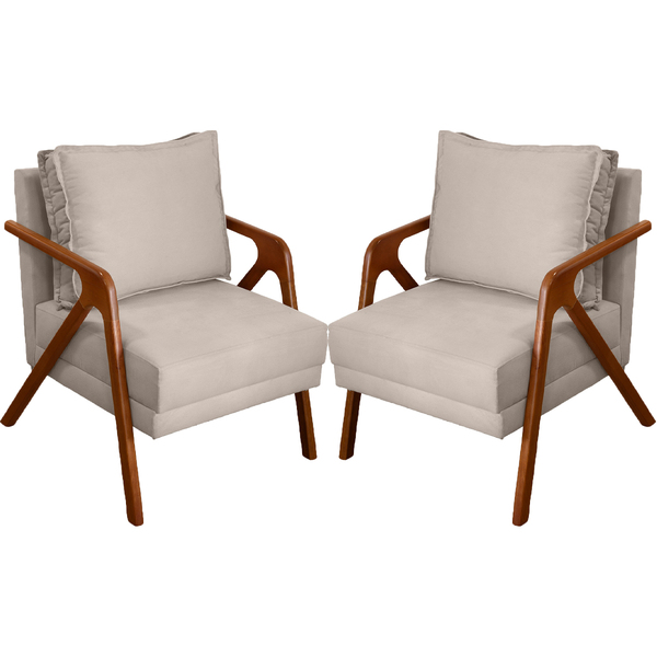 Kit 2 Poltrona Decorativa Para Sala Recepção Consultório Refo