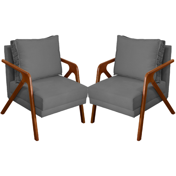 Kit 2 Poltrona Decorativa Para Sala Recepção Consultório Refo