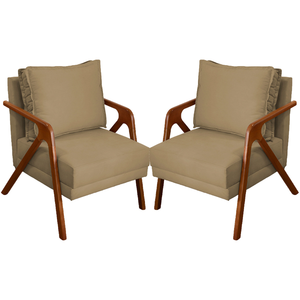 Kit 2 Poltrona Decorativa Para Sala Recepção Consultório Refo