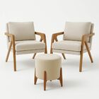 Kit 2 Poltrona Decorativa Puff Sala Moderno Escritório Maia B