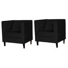 Kit 2 Poltrona Decorativa Recepção Brunna Suede Preto