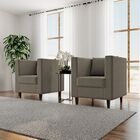 Kit 2 Poltrona Decorativa Recepção Estela Suede Cappuccino