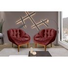 Kit 2 Poltrona Decorativa Recepção Marcela Veludo Marsala