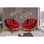 Kit 2 Poltrona Decorativa Recepção Marcela Veludo Vermelho