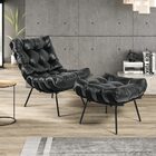 Kit 2 Poltrona Decorativa Sala De Estar Costela Base Preta Co