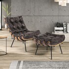 Kit 2 Poltrona Decorativa Sala De Estar Costela Couro Marrom