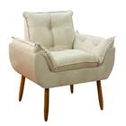 Kit 2 Poltrona Decorativa Sala De Estar Escritório Quarto Beg