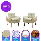 Kit 2 Poltrona Decorativa Sala De Estar Escritório Quarto Beg