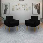 Kit 2 Poltrona Decorativa Sala De Estar Escritório Quarto Pre