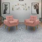 Kit 2 Poltrona Decorativa Sala De Estar Escritório Quarto Ros