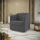 Kit 2 Poltrona Decorativa Sala De Estar Esther Suede Cinza