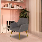 Kit 2 Poltrona Decorativa Sala De Estar Fox Linho Marrom Pés