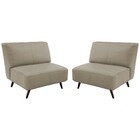 Kit 2 Poltrona Decorativa Sala De Estar Frances Retrô Couro A