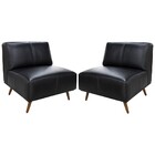 Kit 2 Poltrona Decorativa Sala De Estar Frances Retrô Couro P