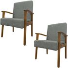 Kit 2 Poltrona Decorativa Sala De Estar Jade Veludo Cinza