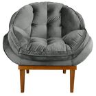 Kit 2 Poltrona Decorativa Sala De Estar Marcela Veludo Cinza