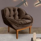 Kit 2 Poltrona Decorativa Sala De Estar Moana Veludo Marrom