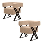 Kit 2 Poltrona Decorativa Sara Pés Metal Estilo Industrial Bo