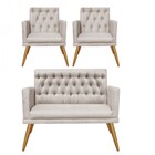 Kit 2 Poltrona E Namoradeira Maria Capitonê Sala De Estar Rec