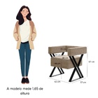 Kit 2 Poltrona E Puff Decorativo Viena Pés Metal Estilo Indus